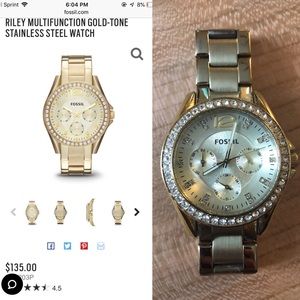 Gold Fossil Watch